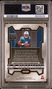 2023 Panini Prizm 343 Anthony Richardson Lazer Prizm PSA