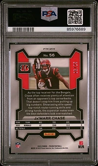 2023 Panini Prizm 56 Ja'marr Chase Blue Shimmer PSA 9
