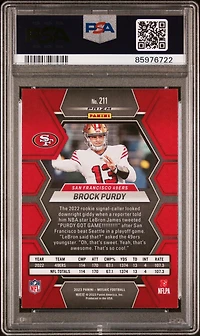 2023 Panini Mosaic 211 Brock Purdy Mosaic PSA 9