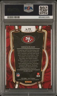 2022 Panini Select 213 Brock Purdy Silver Prizm PSA 10