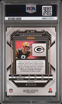 2022 Panini Prizm 314 Christian Watson Red Wave PSA 10