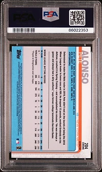 2019 Topps Chrome 204 Pete Alonso Refractor PSA 10