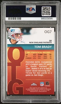 2002 Topps Chrome Own The Game Og7 Tom Brady PSA 10
