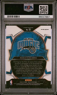 2022 Panini Select 72 Paolo Banchero Scope PSA 10