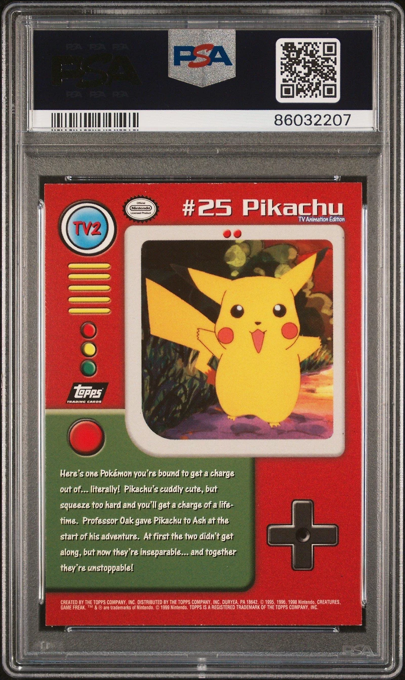 1999 Topps Pokemon Series 1 Character Cards Tv2 Pikachu Foil PSA 8