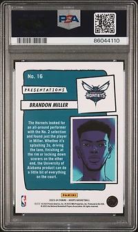 2023 Panini Nba Hoops Presentations 16 Brandon Miller PSA 10