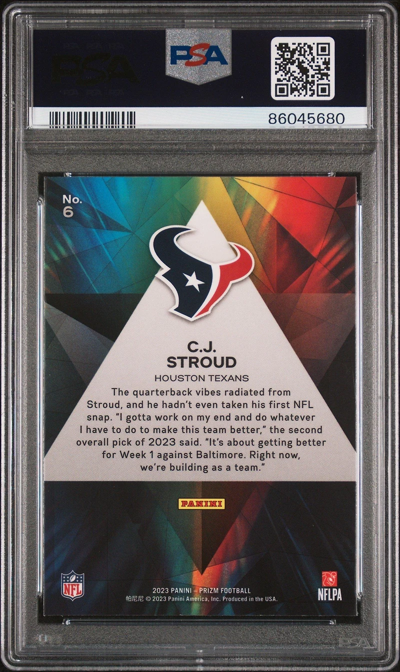 2023 Panini Prizm Prizmatic 6 Cj Stroud PSA