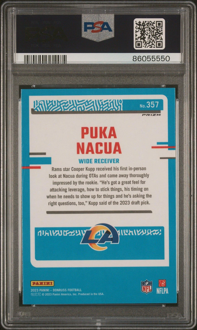2023 Panini Donruss 357 Puka Nacua Optic Preview-holo PSA 10