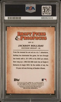 2023 Bowman Draft Draft Picks & Prospects Dpp10 Jackson Holliday PSA 10