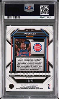 2022 Panini Prizm 256 Jaden Ivey Purple Choice PSA 9