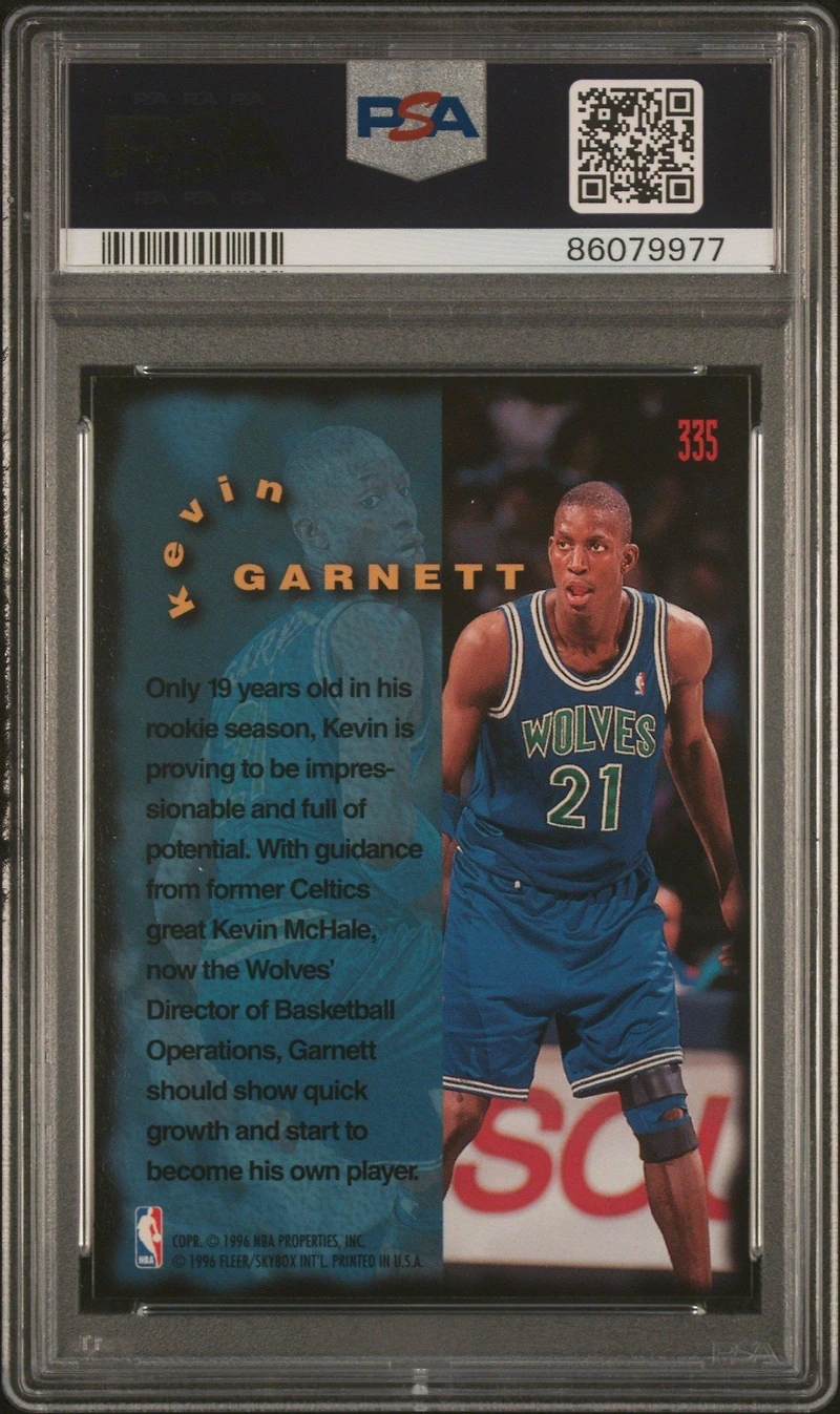 1995 Fleer 335 Kevin Garnett PSA 9