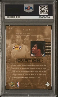 1999 Upper Deck Ovation 26 Kobe Bryant PSA 9