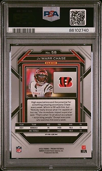 2022 Panini Prizm 58 Ja'marr Chase Red Sparkle PSA 9