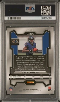 2023 Panini Prizm 307 Zay Flowers Silver Prizm PSA 10