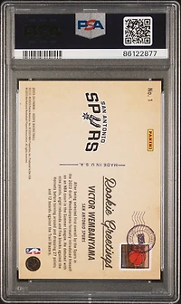 2023 Panini Nba Hoops Rookie Greetings 1 Victor Wembanyama Holo PSA