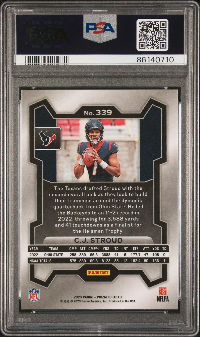 2023 Panini Prizm 339 Cj Stroud PSA 10
