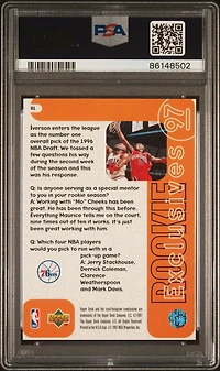 1996 Upper Deck Rookie Exclusives R1 Allen Iverson PSA 9