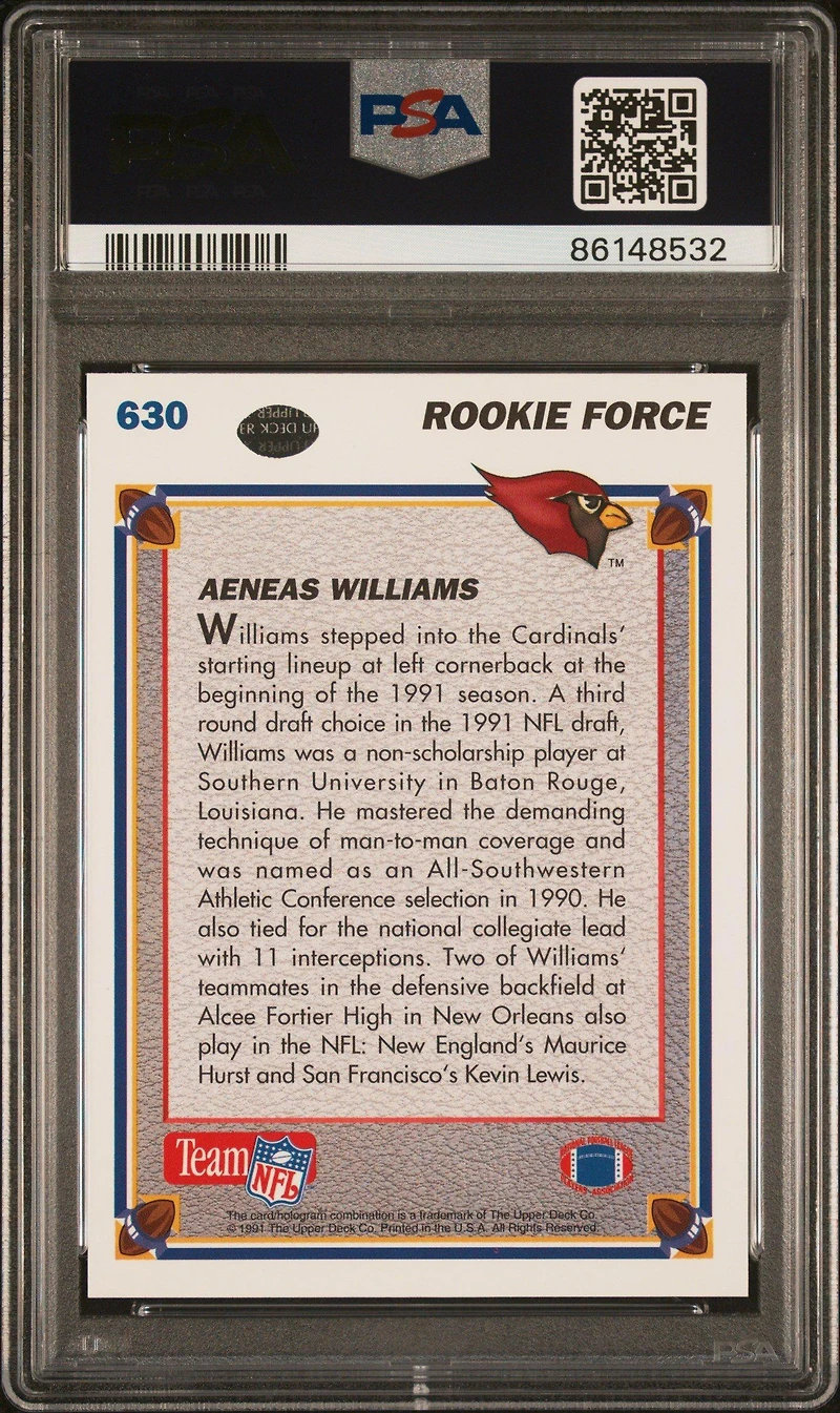 1991 Upper Deck 630 Aeneas Williams PSA 10