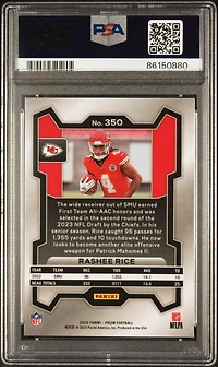 2023 Panini Prizm 350 Rashee Rice PSA 10