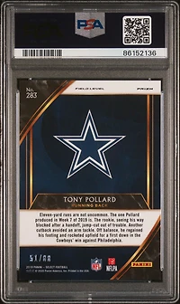 2019 Panini Select 283 Tony Pollard Dragon Scale Prizm PSA 9