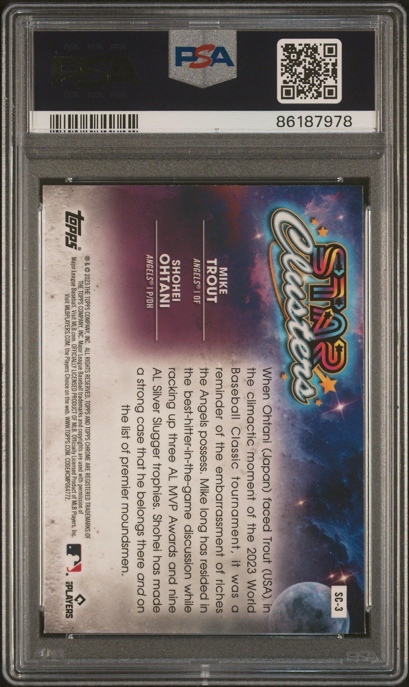 2023 Topps Cosmic Chrome Star Clusters Sc3 Mike Trout/shohei Ohtani PSA 10