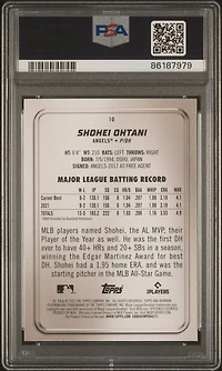 2022 Bowman Platinum 10 Shohei Ohtani PSA 10