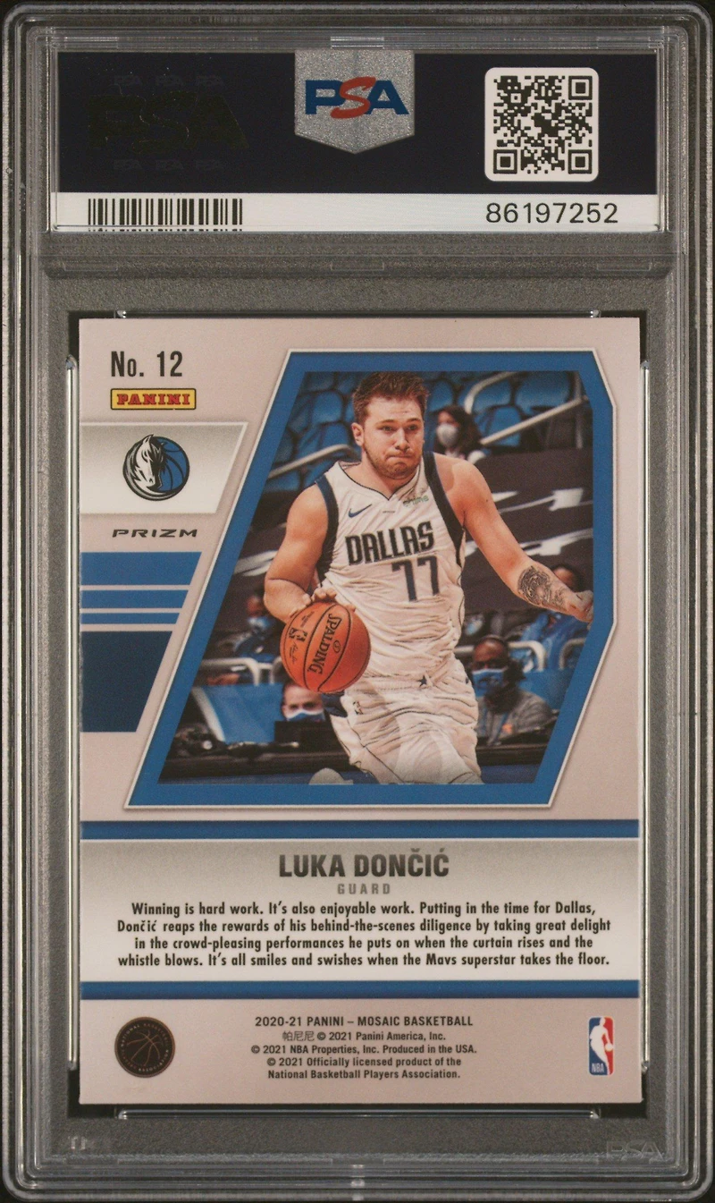 2020 Panini Mosaic Will To Win 12 Luka Doncic Green Mosaic PSA 10