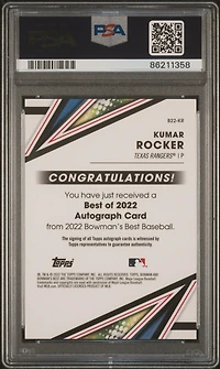 2022 Bowman's Best Best Of 2022 Autographs B22kr Kumar Rocker PSA 10