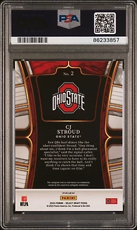 2023 Panini Select Draft Picks 2 Cj Stroud Silver Prizm PSA 10