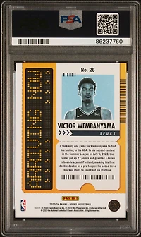 2023 Panini Nba Hoops Arriving Now 26 Victor Wembanyama Holo PSA 10