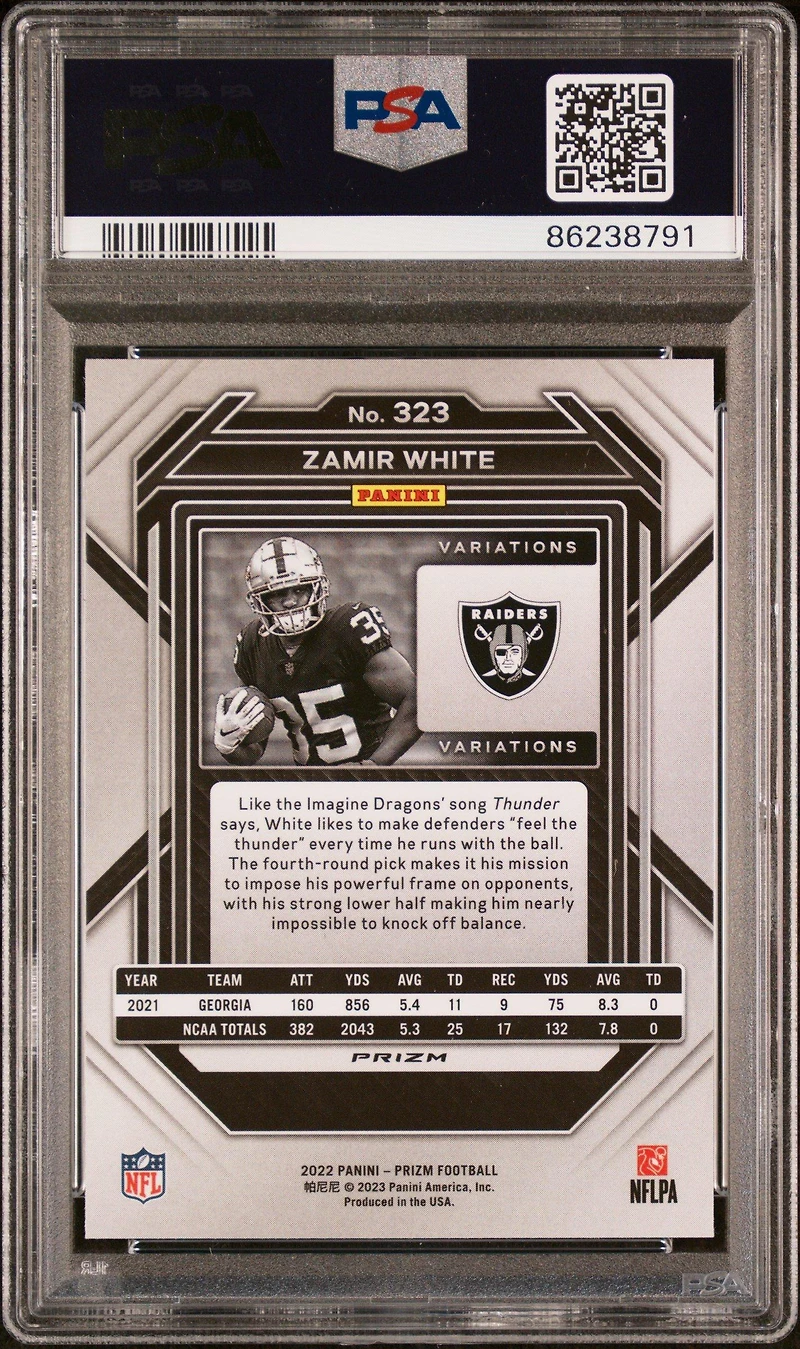 2022 Panini Prizm 323 Zamir White Variation PSA 10
