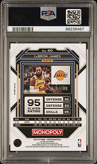 2022 Panini Prizm Monopoly 40 Lebron James Gold Money Shimmer PSA 10