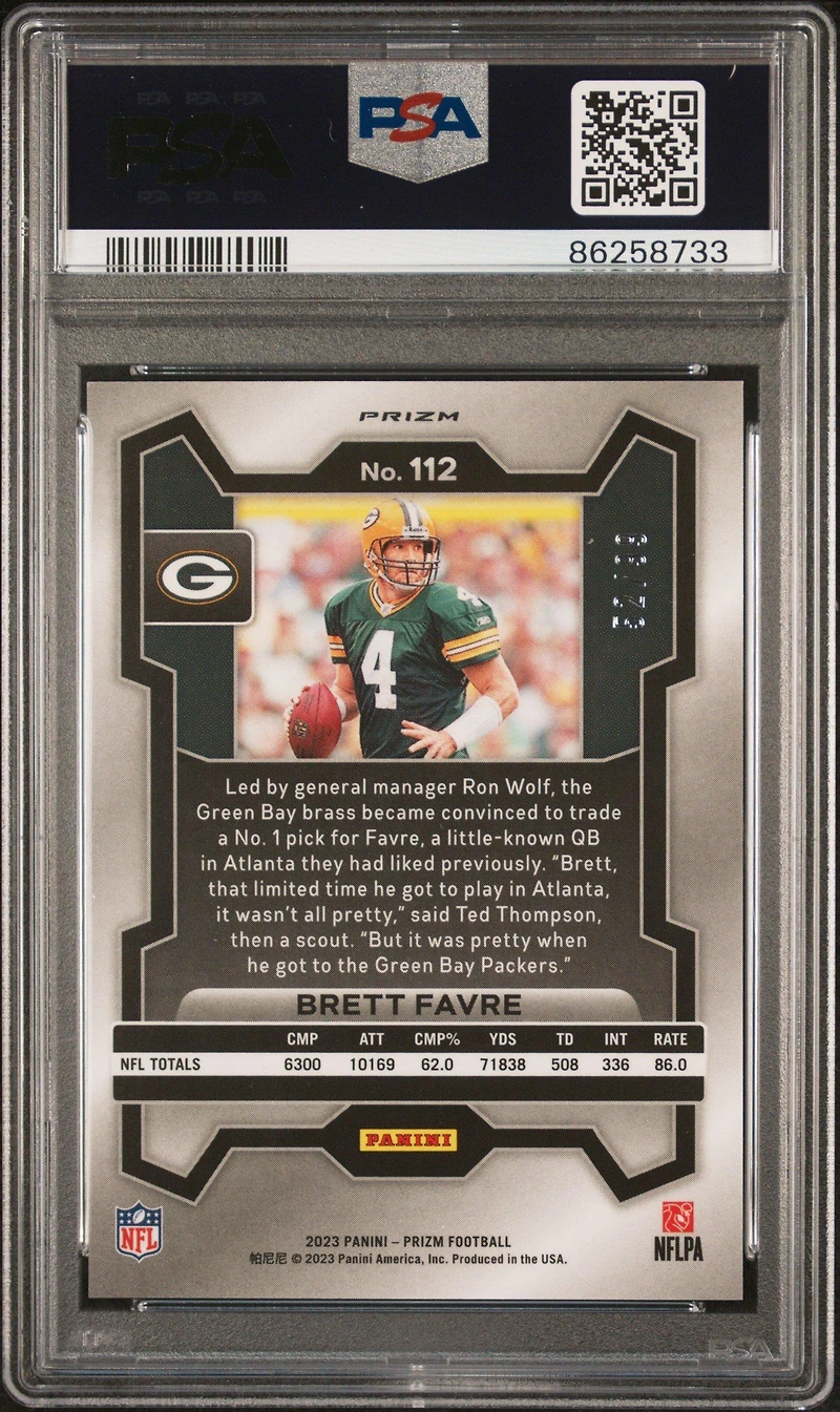 2023 Panini Prizm 112 Brett Favre PSA 9