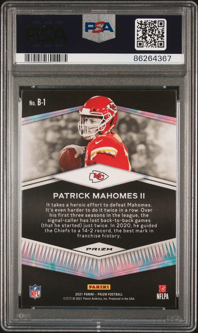 2021 Panini Prizm Brilliance B1 Patrick Mahomes Ii PSA 10