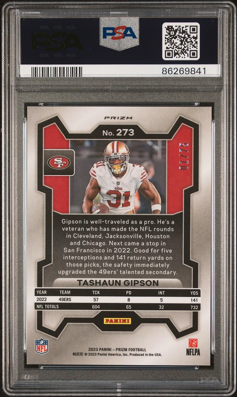 2023 Panini Prizm 273 Tashaun Gipson Green Scope PSA 10