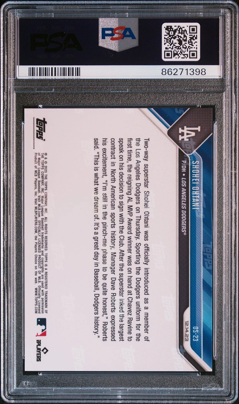2023 Topps Now Offseason Os23 Shohei Ohtani PSA 10