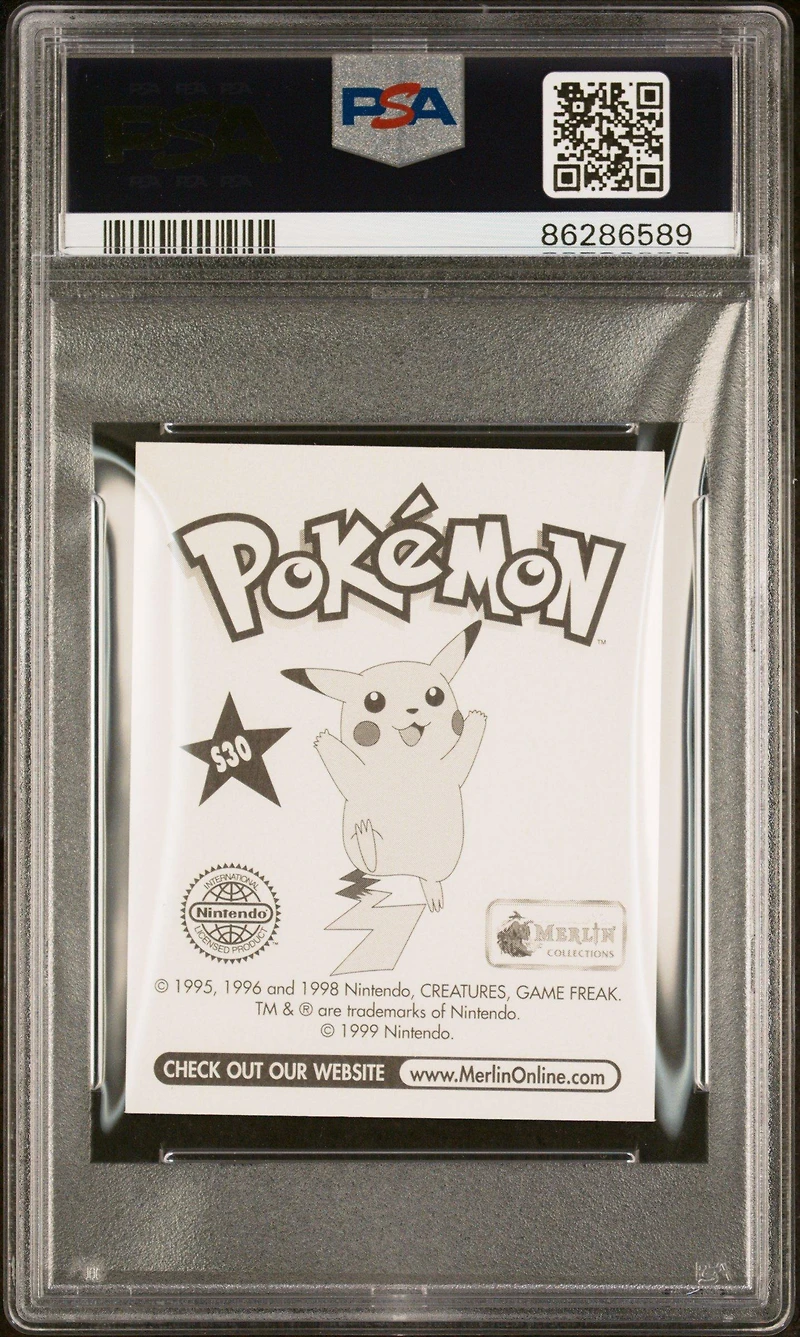 1999 Merlin Pokemon S30 Pikachu-prism PSA 9