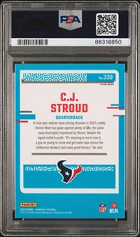 2023 Panini Donruss 339 Cj Stroud Optic Preview-pink PSA