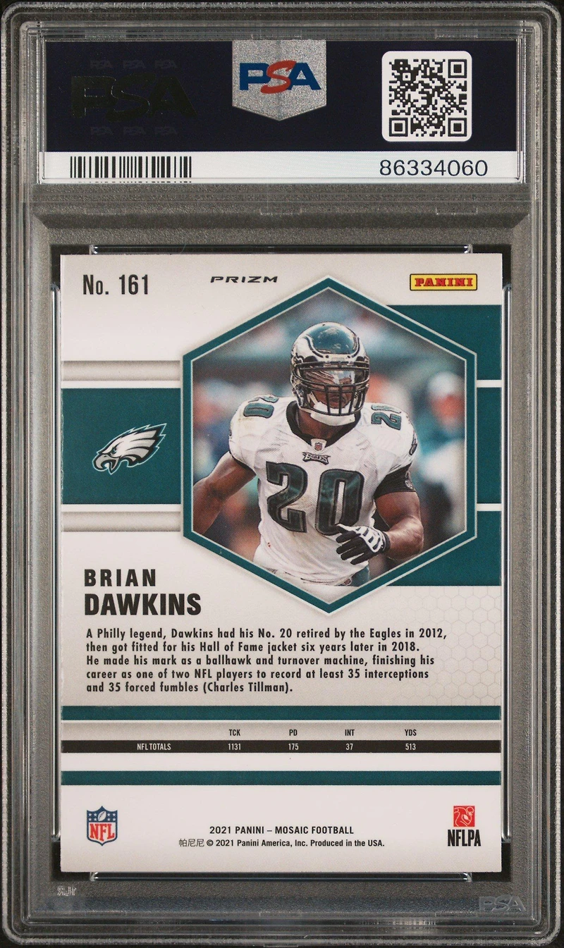 2021 Panini Mosaic 161 Brian Dawkins Genesis PSA 10