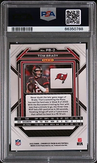 2022 Panini Chronicles Prizm Black Pb2 Tom Brady PSA 10