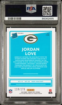 2020 Panini Donruss Optic 154 Jordan Love Blue PSA 10