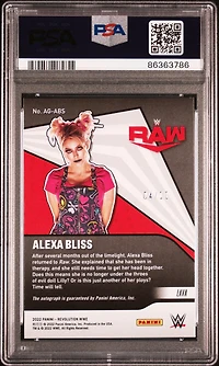2022 Panini Revolution Wwe Autographs Agabs Alexa Bliss Lava PSA 9