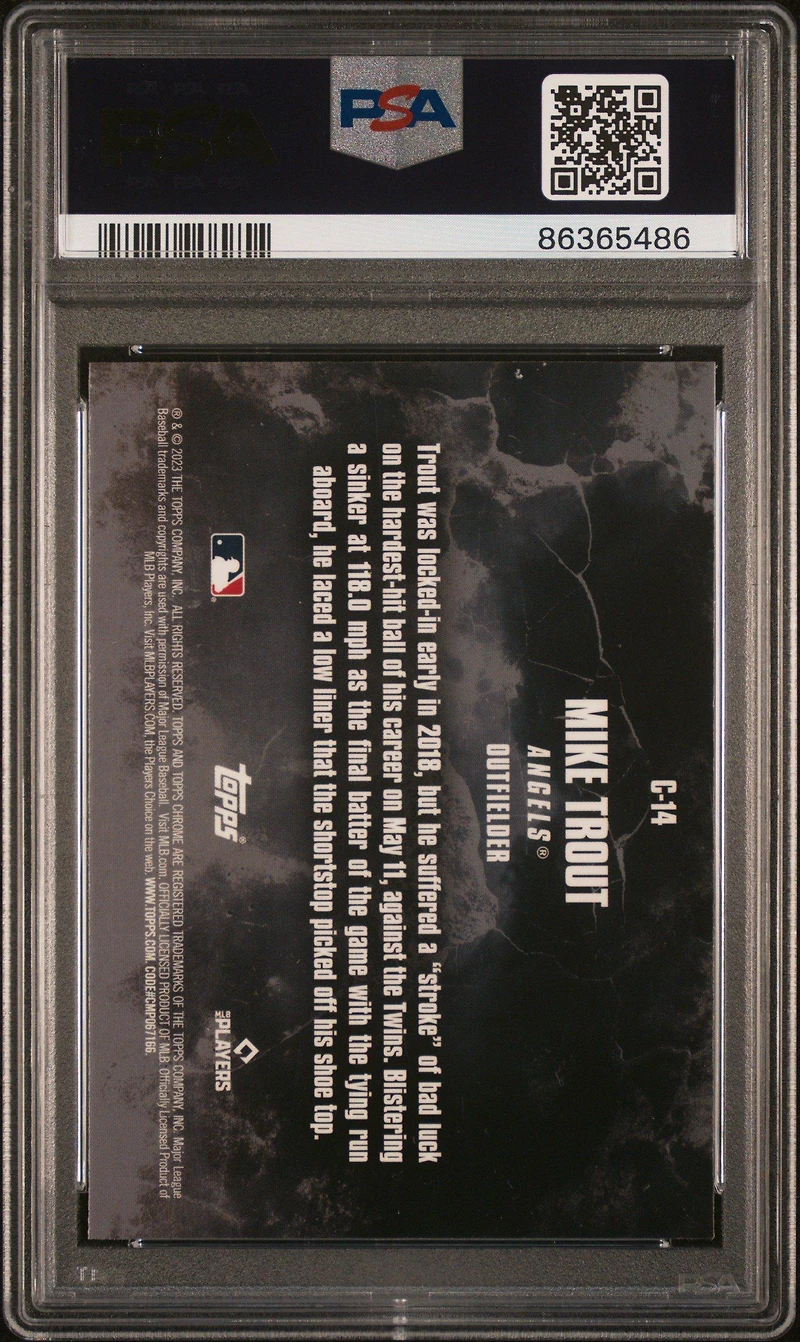 2023 Topps Chrome Update Crushed C14 Mike Trout PSA 10