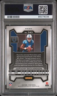 2023 Panini Prizm 343 Anthony Richardson Neon Green Pulsar PSA
