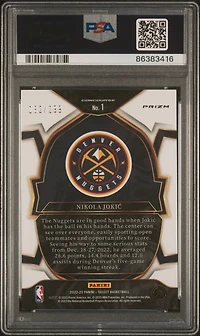 2022 Panini Select 1 Nikola Jokic PSA 10