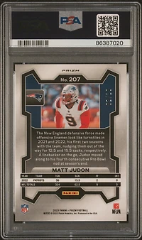 2023 Panini Prizm 207 Matt Judon Gold Shimmer PSA 10