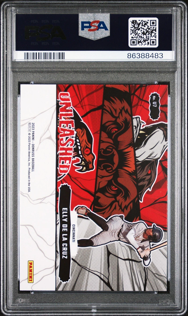 2023 Panini Donruss Unleashed U7 Elly De La Cruz Rapture PSA 10