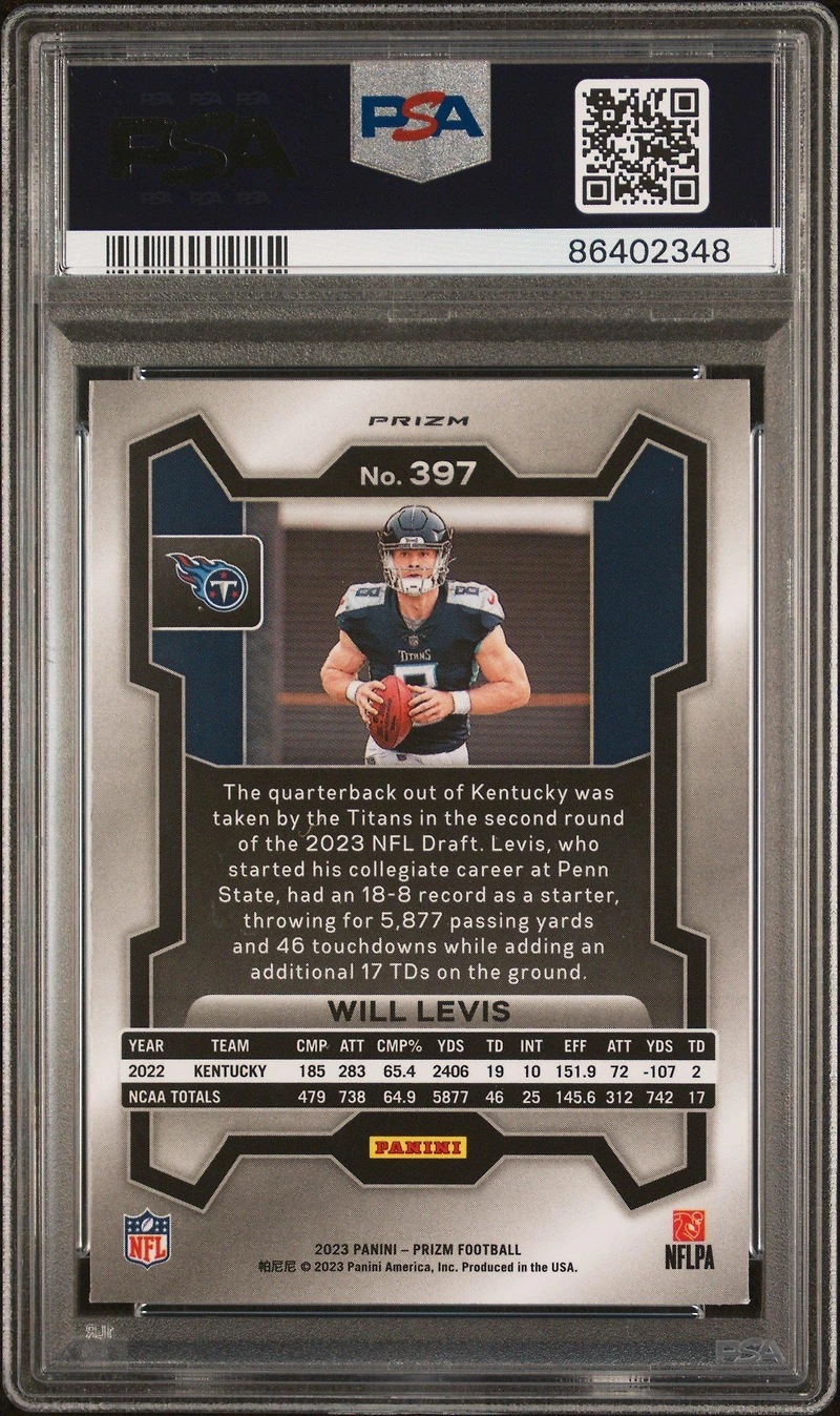 2023 Panini Prizm 397 Will Levis PSA