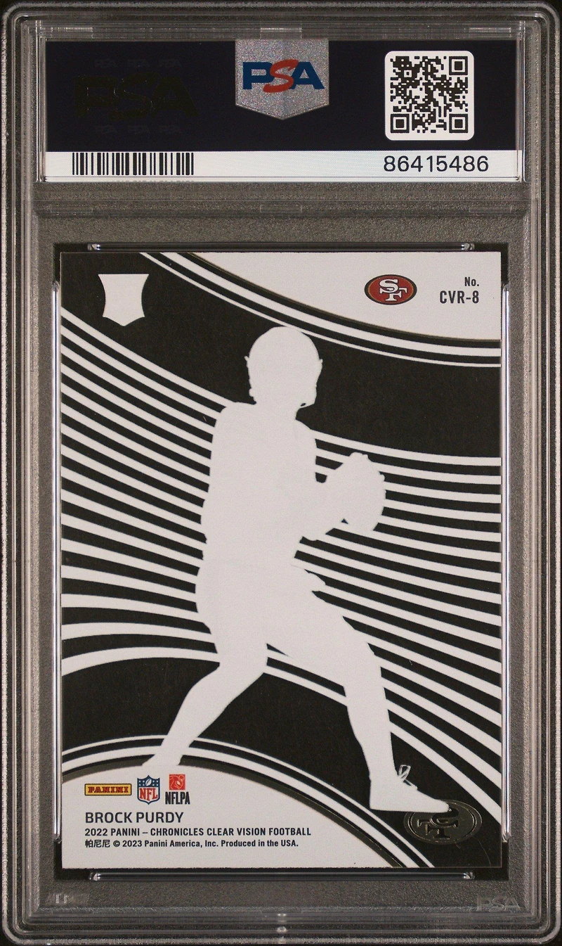 2022 Panini Chronicles Clear Vision Rookies Cvr8 Brock Purdy PSA 10