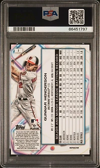 2023 Topps Cosmic Chrome 2 Gunnar Henderson Refractor PSA 9